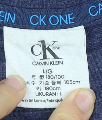 Calvin Klein Men's Blue Logo Sweatshirt L