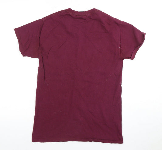 Hype Men's Burgundy Logo T-Shirt, Size S