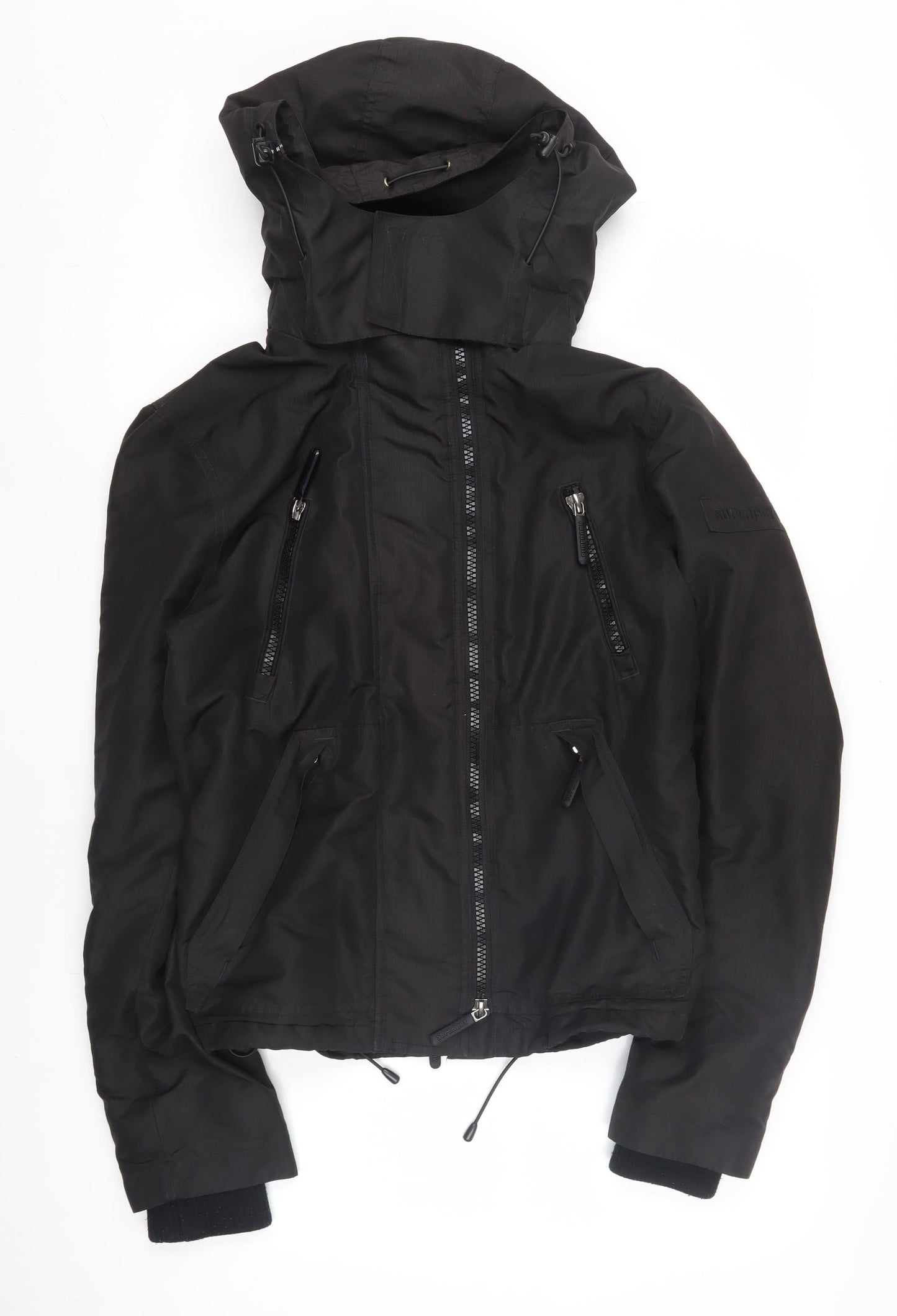 Superdry Women's Black Hooded Jacket Size 14