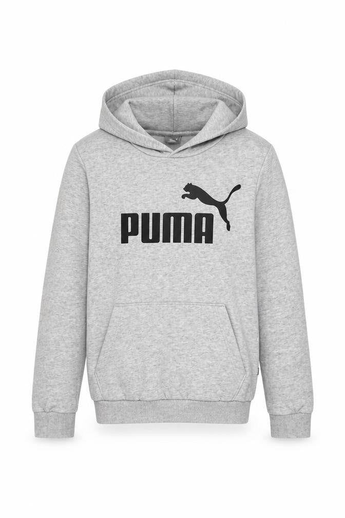 Front view of Puma boys’ grey hoodie, size 12-13, years, pullover, casual wear