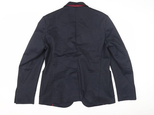 Serpy Men's Blue Blazer, Size UK 42, Formal Geometric