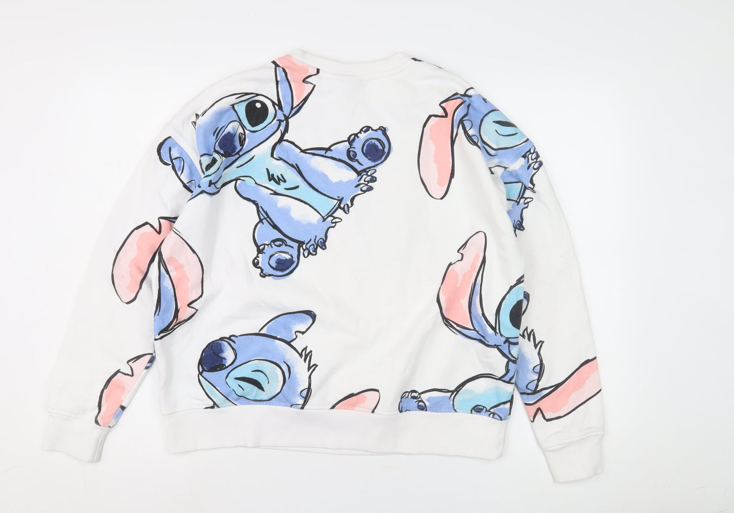 Disney White Stitch Pullover Sweatshirt, Unisex Adults Size 12