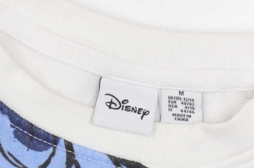 Disney White Stitch Pullover Sweatshirt, Unisex Adults Size 12