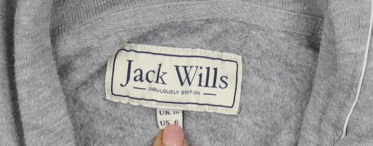Womens UK 10 Regular Jack Wills Grey Pullover Hoodie