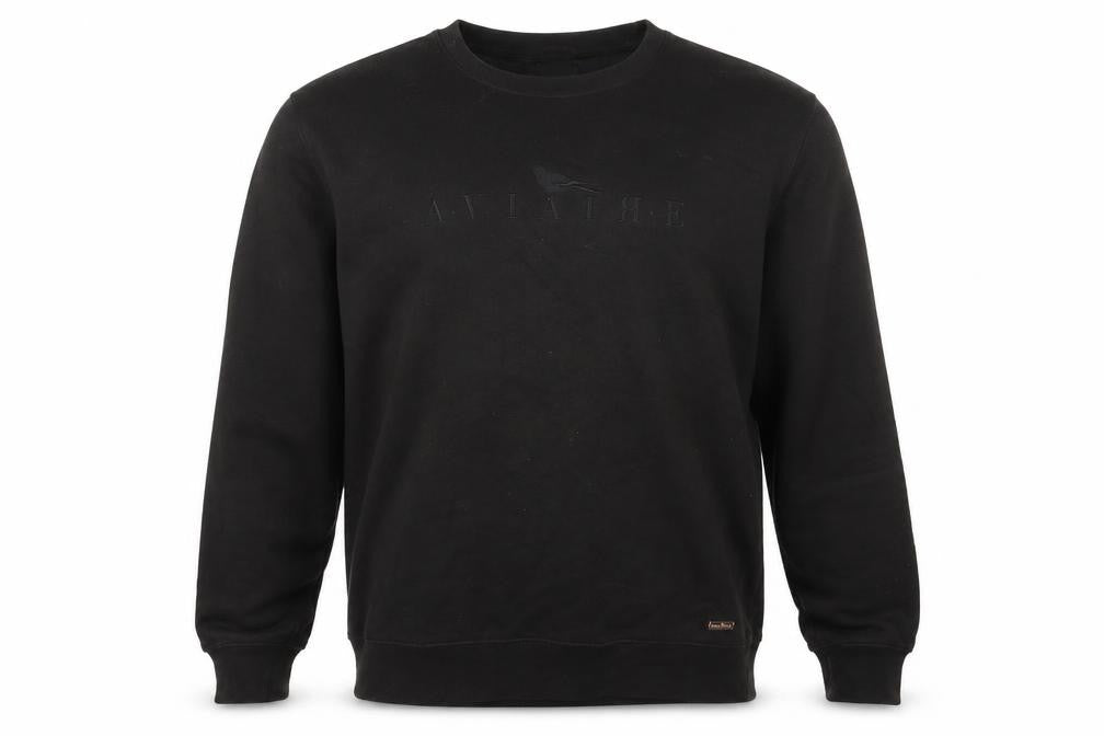 Aviaire Men's Black Crew Neck Sweatshirt, Size L
