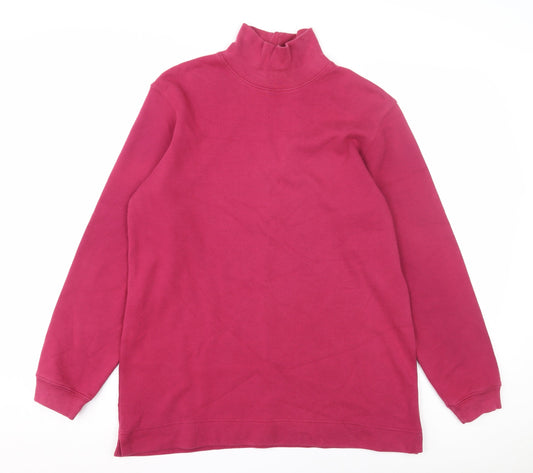 Lands' End Women's Red Mock Neck Sweatshirt M