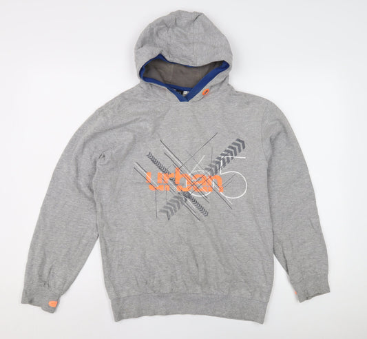 URB65 Boys Grey Pullover Hoodie 14-15 Years Urban Style