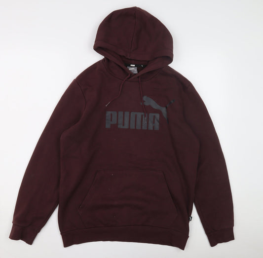 Puma Men's Red Pullover Hoodie S with Logo