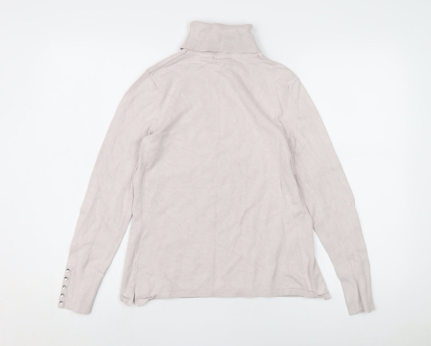M&Co Women's Ivory Roll Neck Jumper Size 10