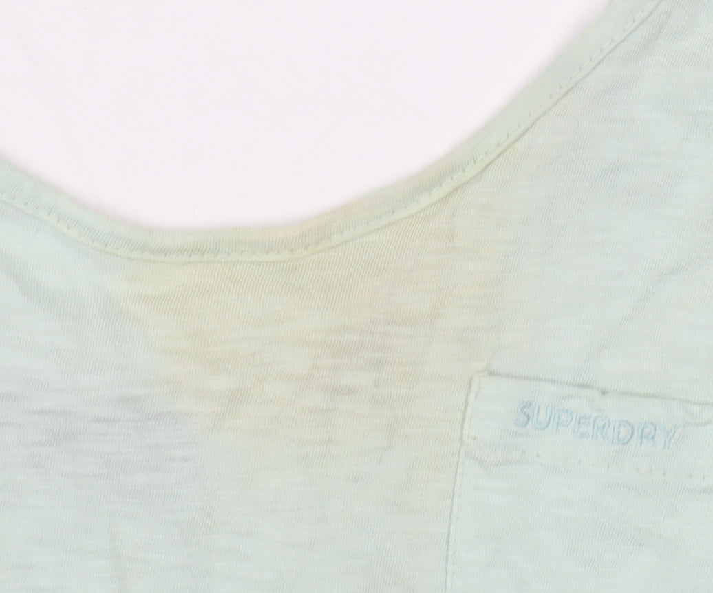 Superdry Women's Green Cotton Tank Top Size 10
