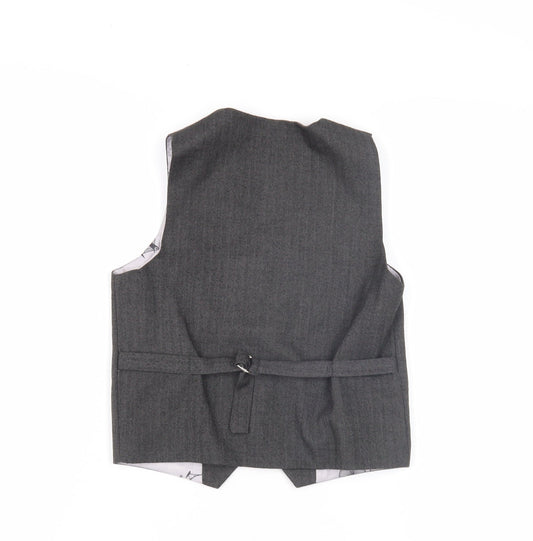Paisley Boys Grey Waistcoat 7 Years Herringbone Formal