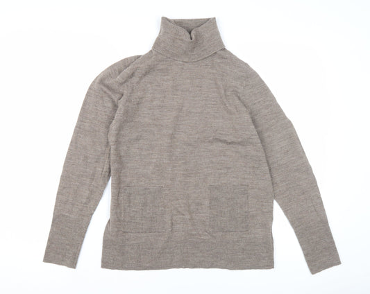 Paul Costelloe Women's Beige Roll Neck Jumper L
