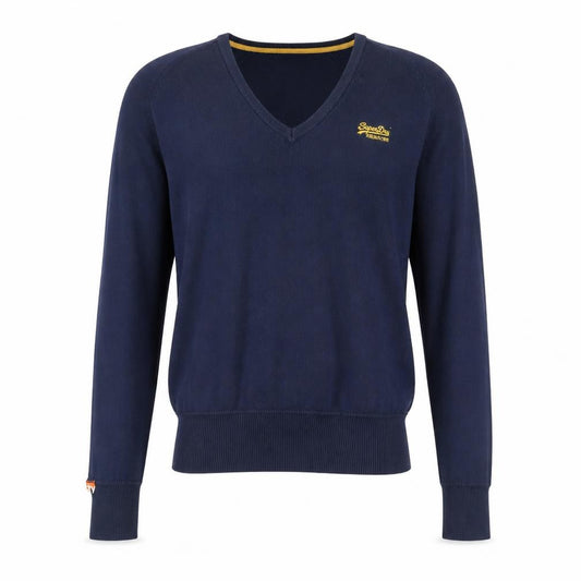 Superdry Men's Blue V-Neck Pullover Jumper, Size S