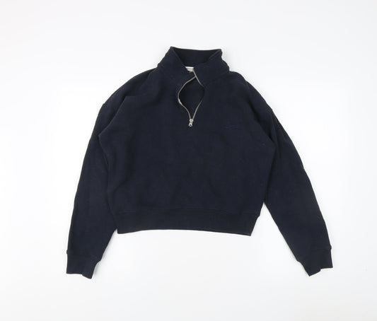 Superdry Black 1/4 Zip Sweatshirt, S, Unisex