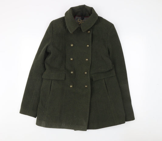 Superdry Men's Green Wool Pea Coat Size L