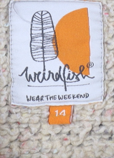 Weird Fish Women’s Beige Knit Pullover Sweatshirt Size 14