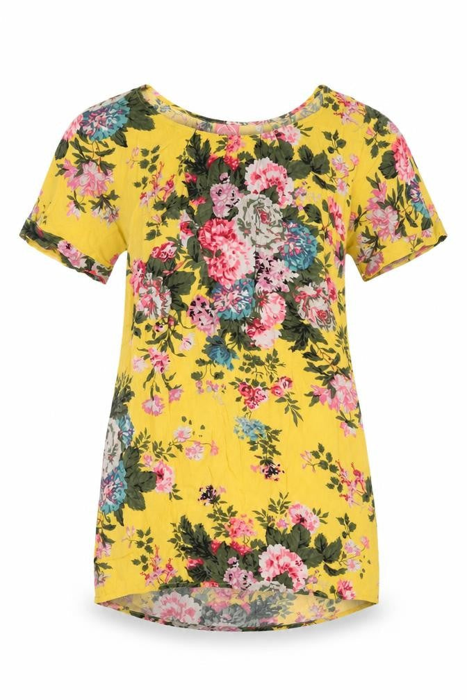 Womens UK Size 12 Joules Yellow Viscose Blouse