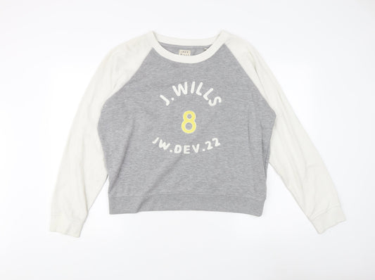Jack Wills Women's Grey Crew Neck Sweatshirt Size 14
