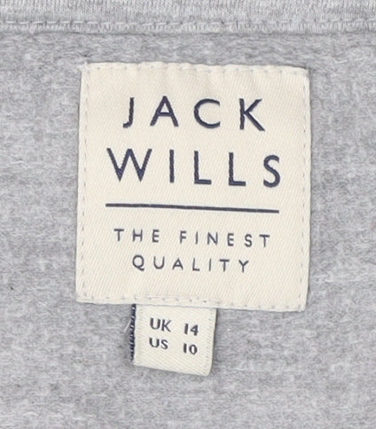 Jack Wills Women's Grey Crew Neck Sweatshirt Size 14