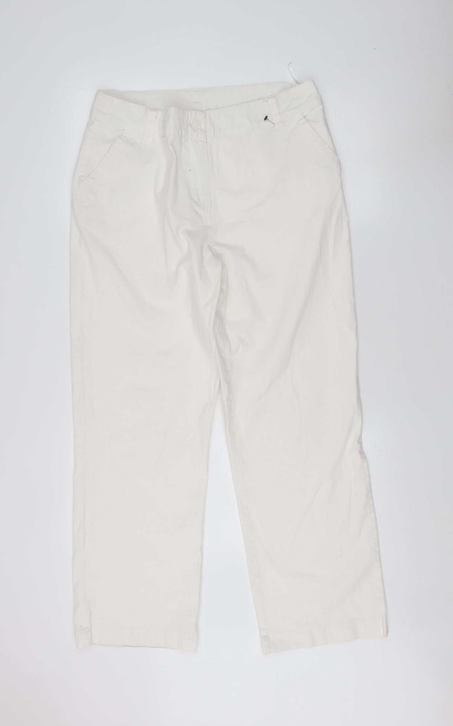 Platform Women's White Straight Cotton Trousers Size 16