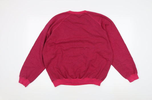 Adidas Unisex Red Striped Logo Sweatshirt, Size M