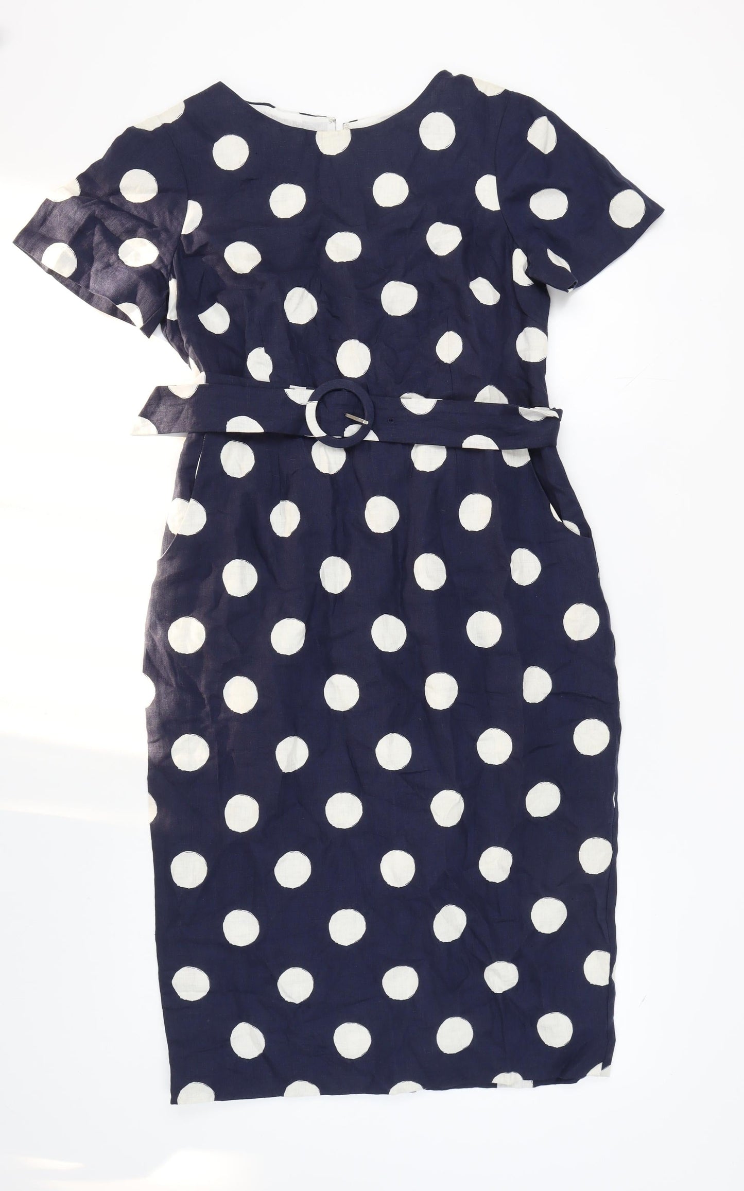 Boden Women’s Blue Polka Dot Sheath Dress Size 12