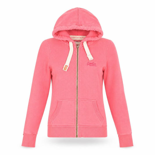 Womens UK XS Regular Superdry Pink Full Zip Hoodie