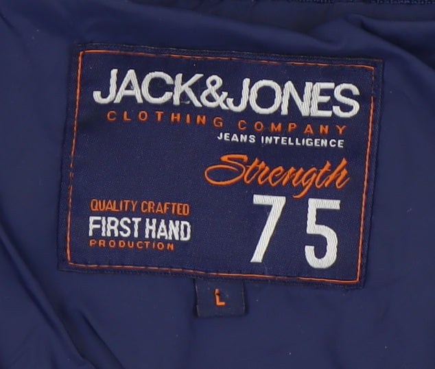 Jack & Jones Men's Blue Basic Jacket, Size L, Casual Style