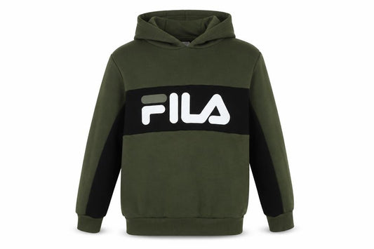 Fila Boys Green Hoodie 12-13 Years Pullover Casual