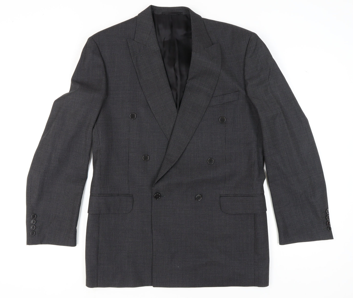Jaeger Men's Grey Double-Breasted Blazer 52L