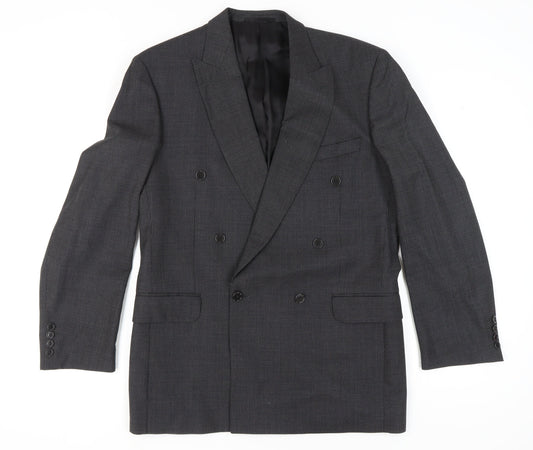 Jaeger Men's Grey Double-Breasted Blazer 52L