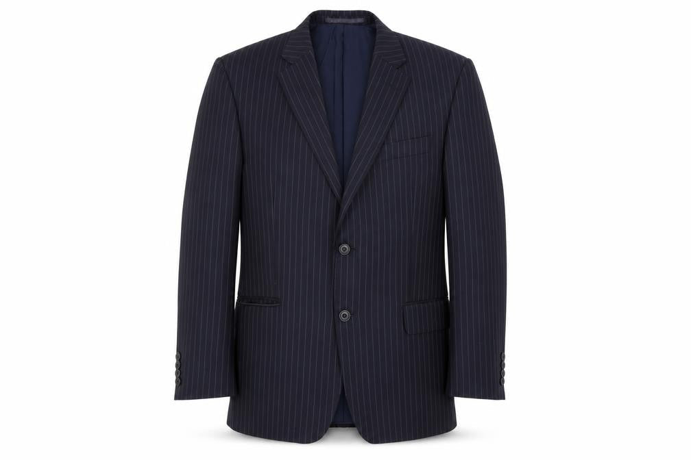Marks and Spencer Men's Blue Striped Blazer 40R