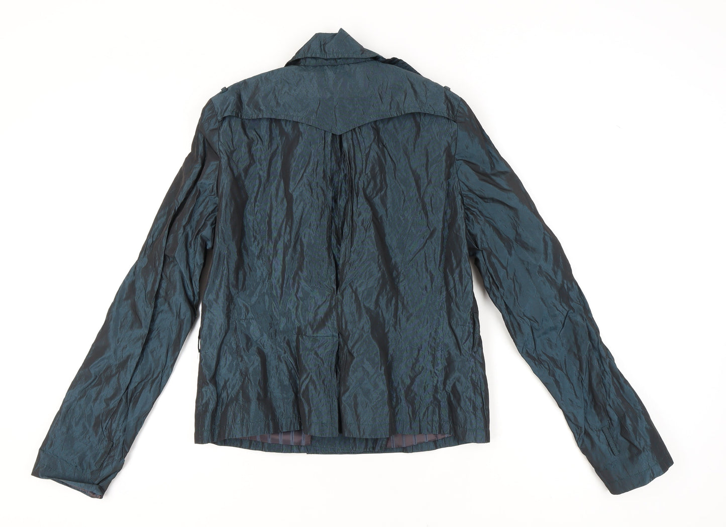 Topshop Women's Blue Pea Coat Jacket - Size 16