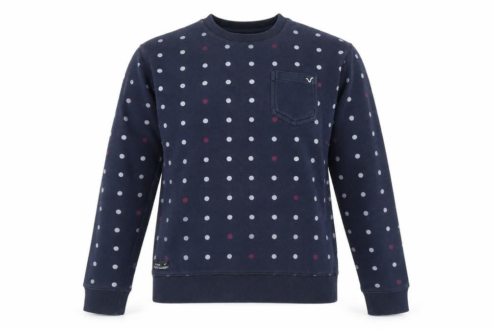 Voi Womens Jeans Blue Polka Dot Pullover Sweatshirt, Size 10,