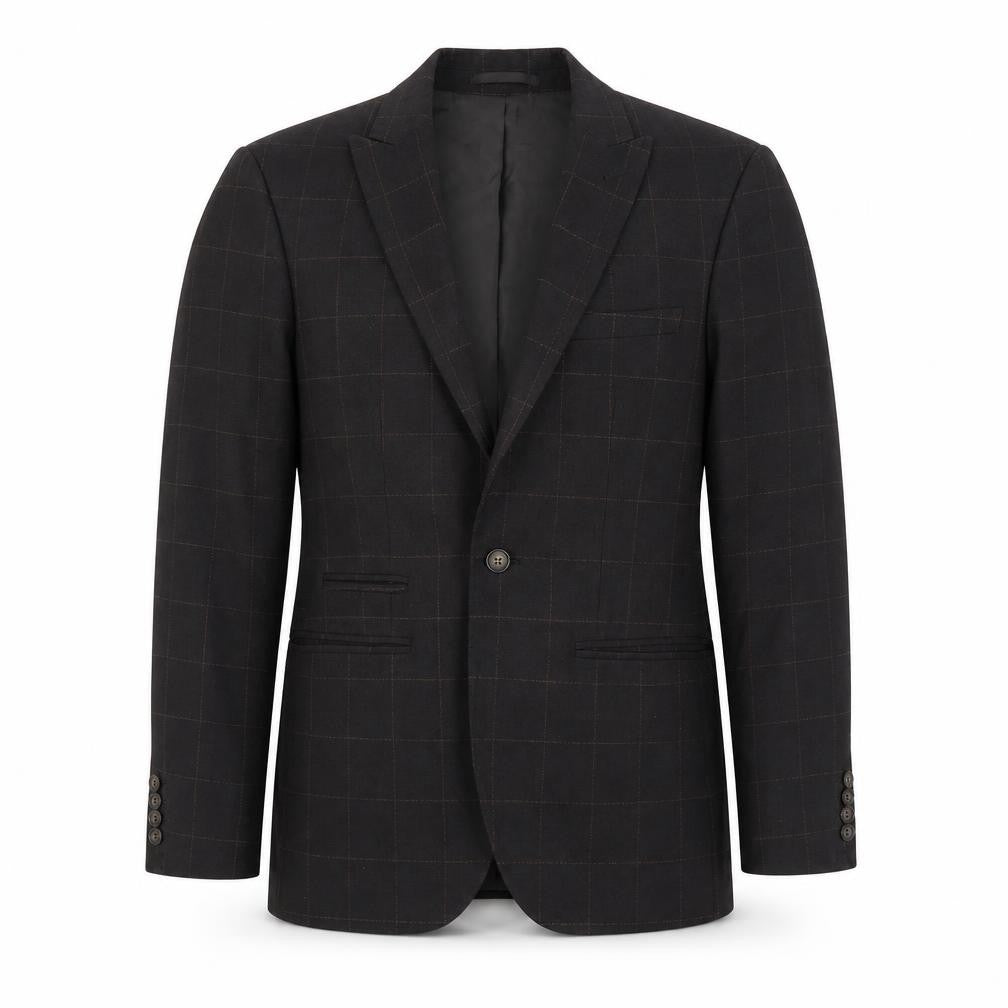 Mens 38 Chest Regular Moss London Brown Two-Button Blazer