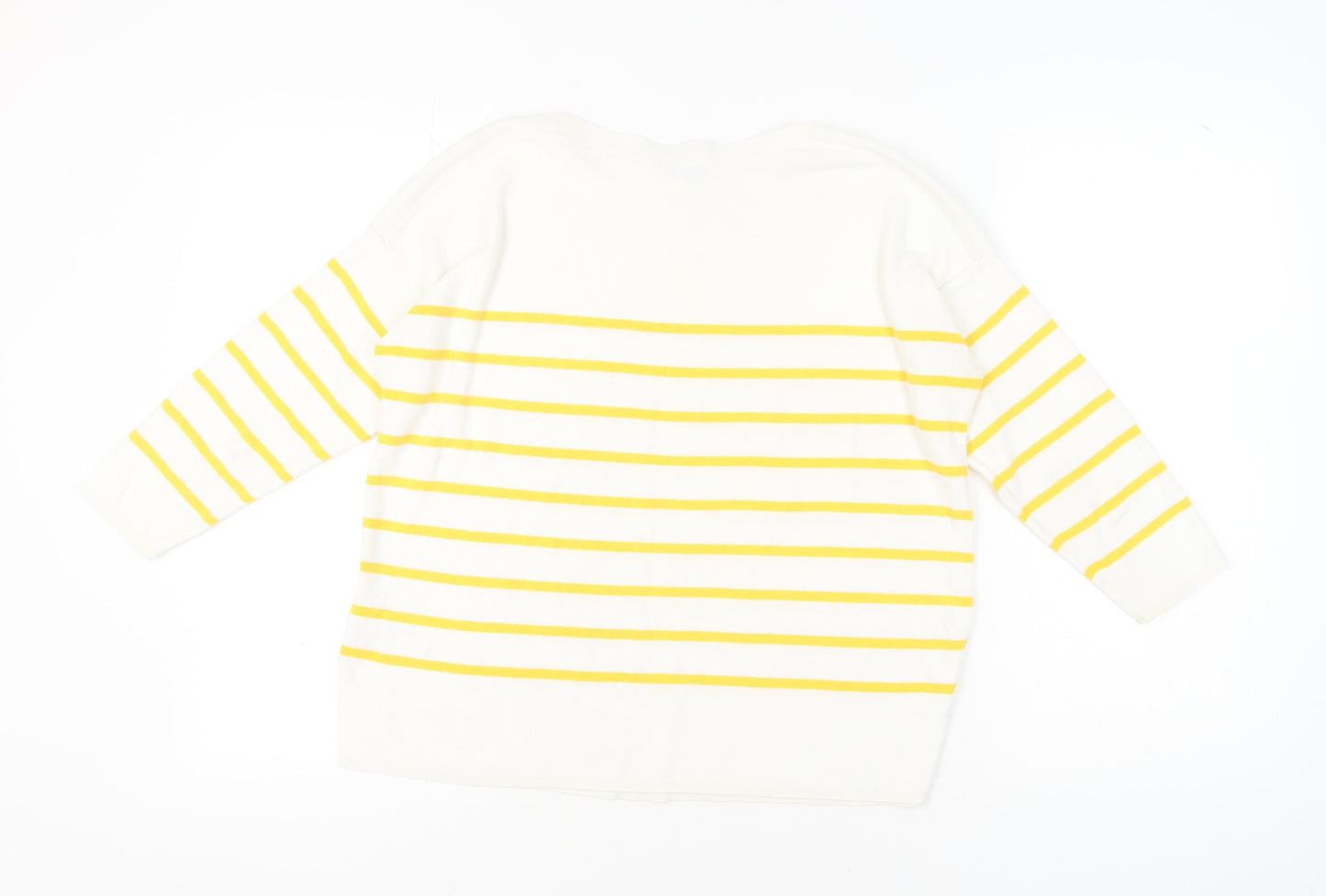 Hobbs Women's White M Striped Pullover Jumper