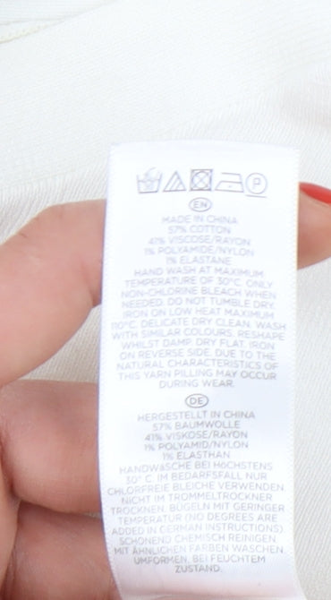 Hobbs Women's White M Striped Pullover Jumper