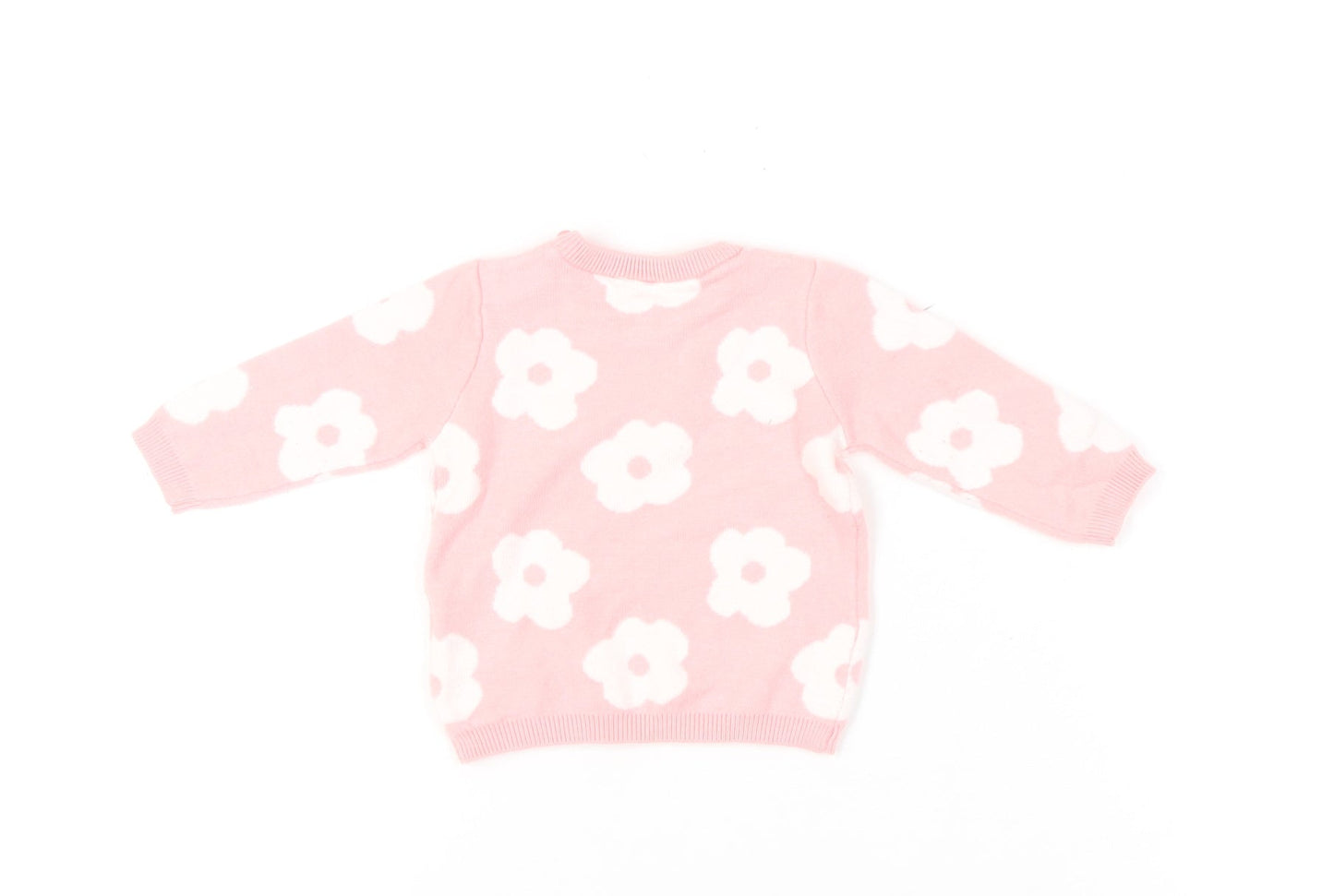 Next Pink Floral Baby Jumper 3-6 Months Unisex Pullover