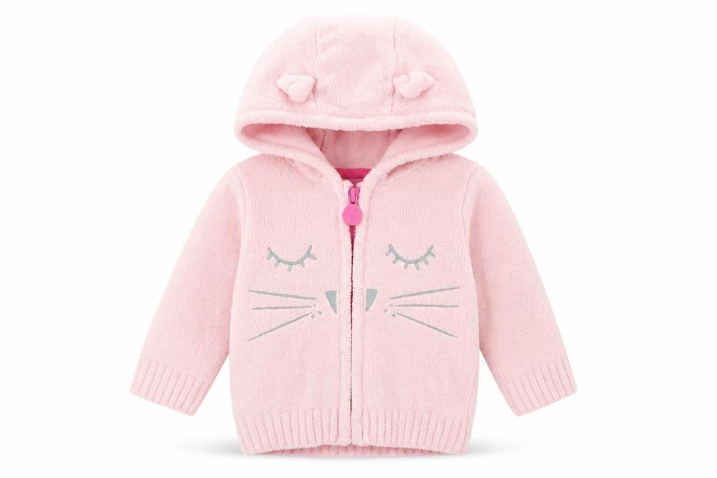 Joules Unisex Baby Pink Animal Cardigan, 6-9 Months, Hooded Zip