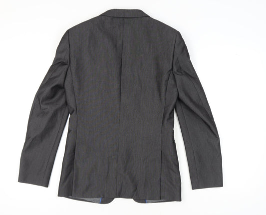 Next Men's Grey Striped Blazer 36R Regular Fit
