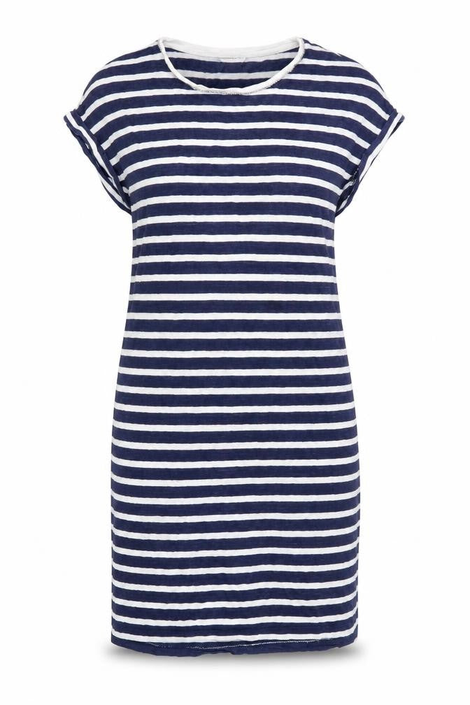 Monsoon Women's Blue Striped T-Shirt Dress