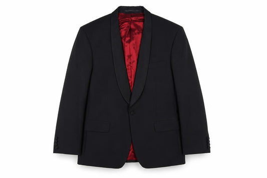Mens 40 Chest Regular Fellini Black One-Button Suit Jacket