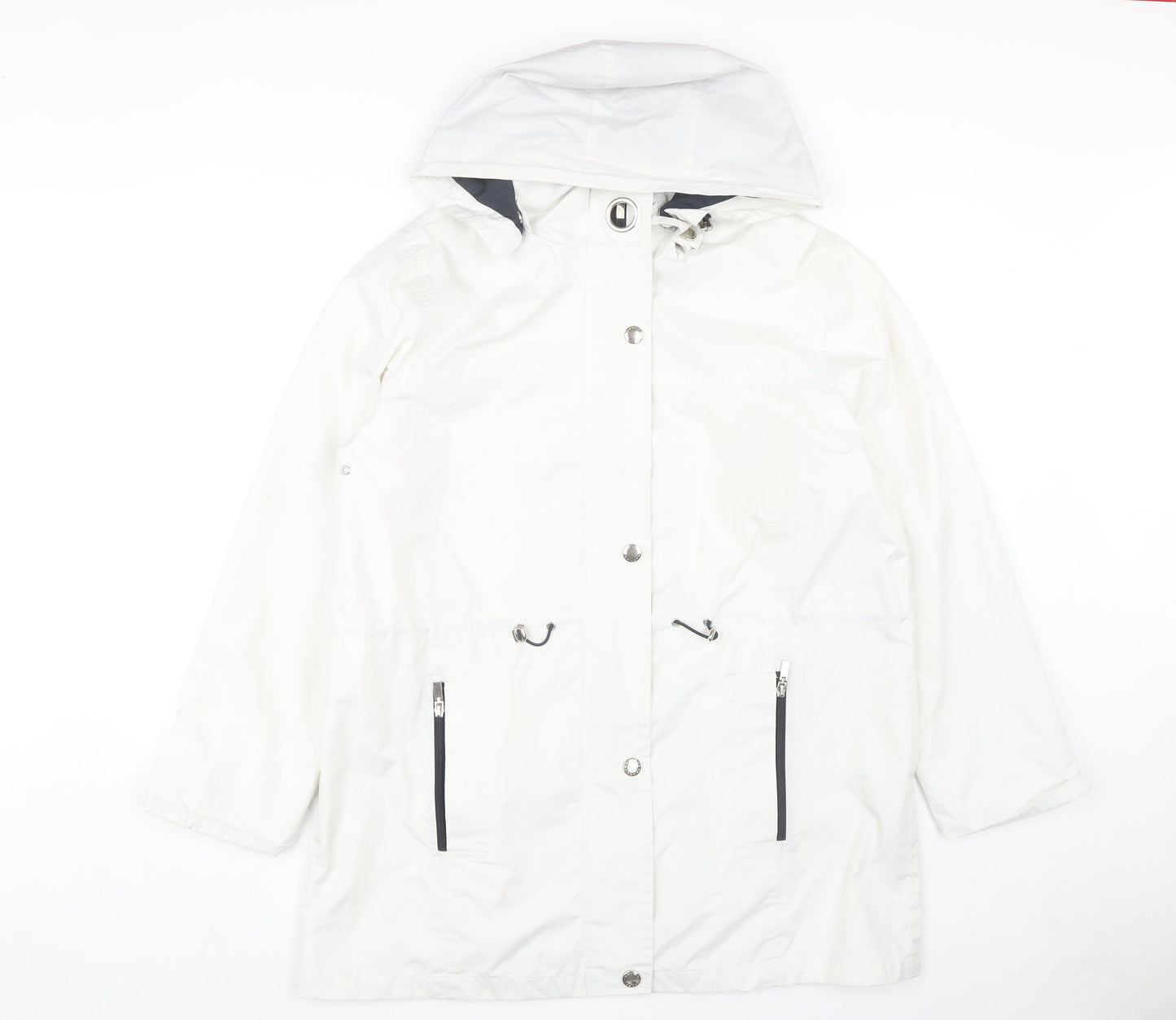 Finesse Women's White Parka Jacket, Size 16, Hooded