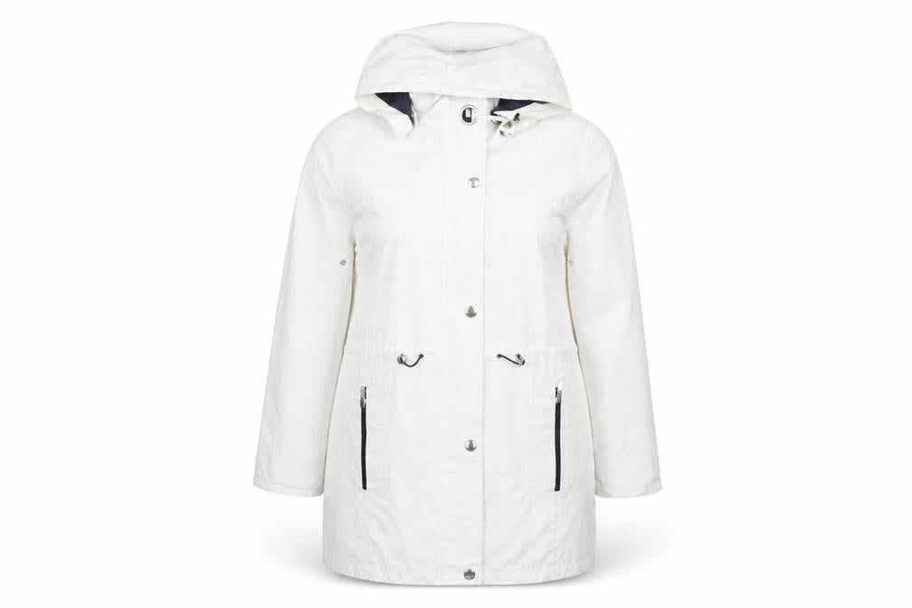 Finesse Women's White Parka Jacket, Size 16, Hooded