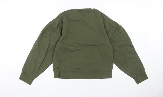 United Colors of Benetton Green Cotton Sweatshirt XS