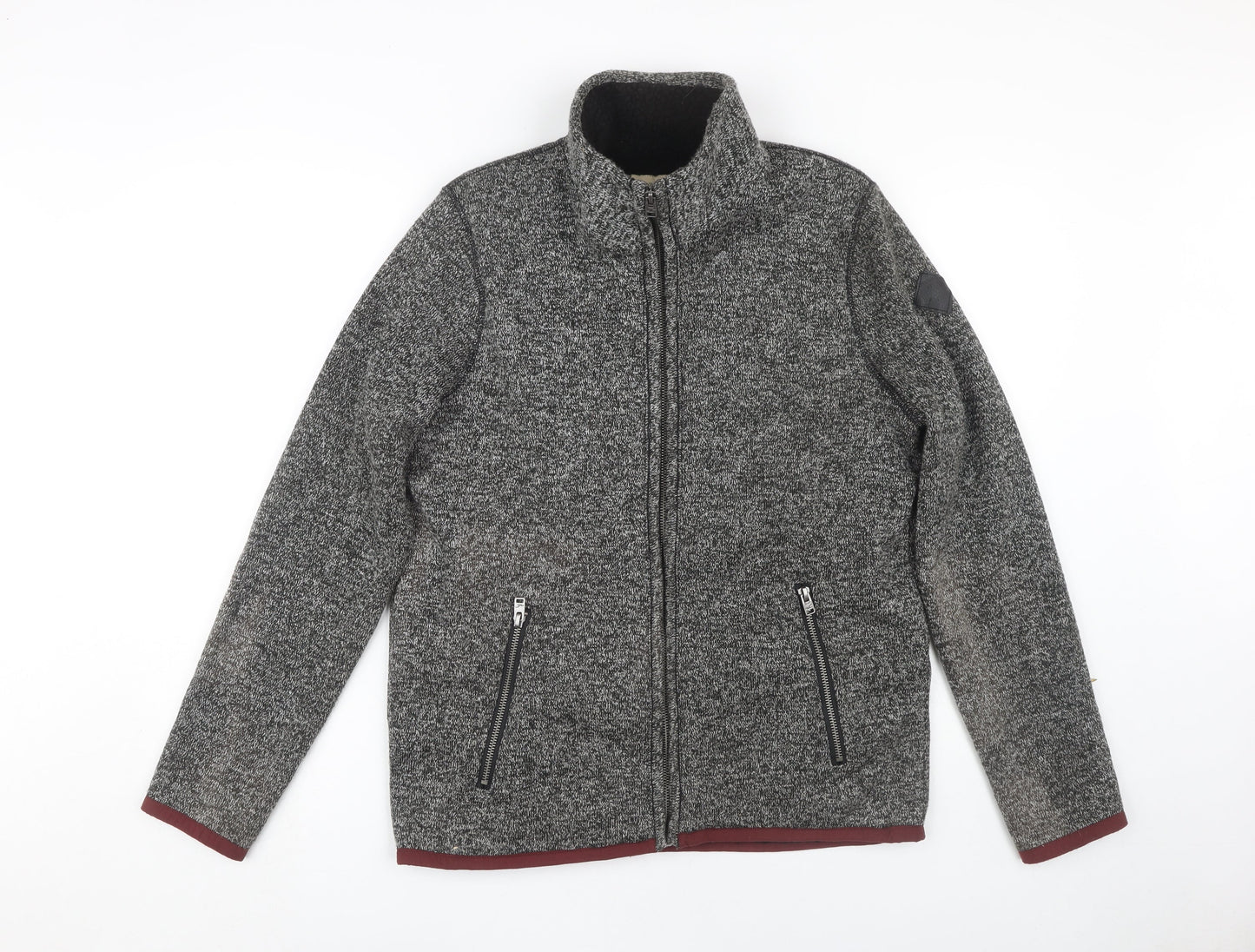 Hollister Men's Grey Jacket, S, Stand-Up Collar, Casual