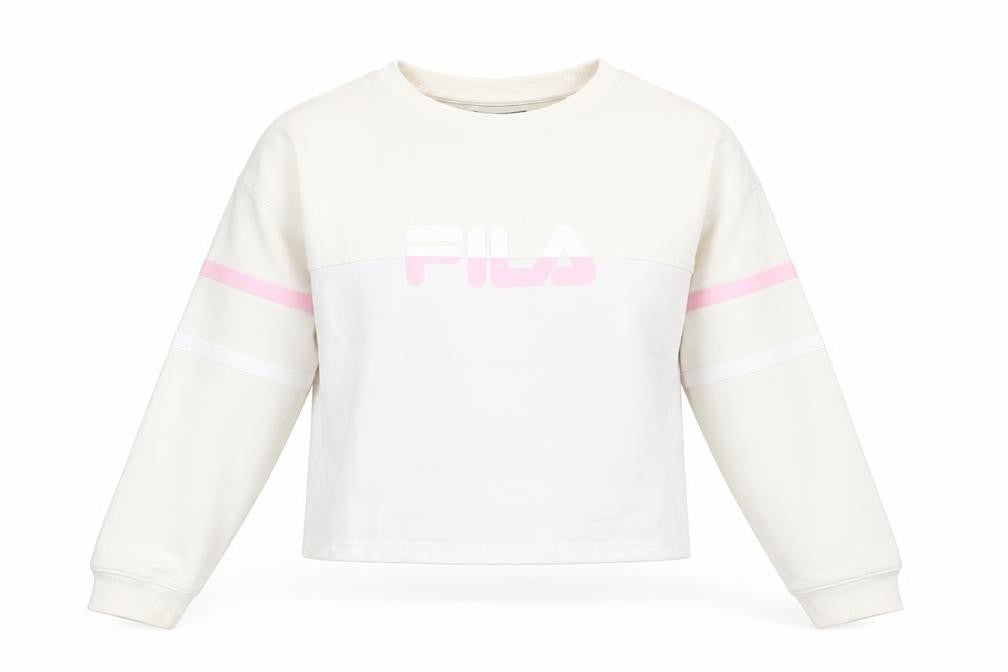 Womens UK L Regular FILA White Pullover Sweatshirt