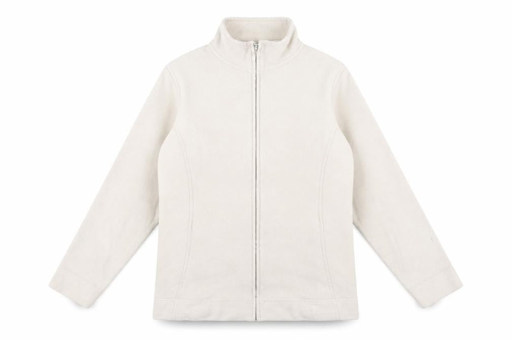 EWM Women's Beige Fleece Jacket M Casual Full Zip