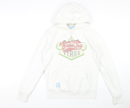 Superdry Men's White Graphic Pullover Hoodie - L
