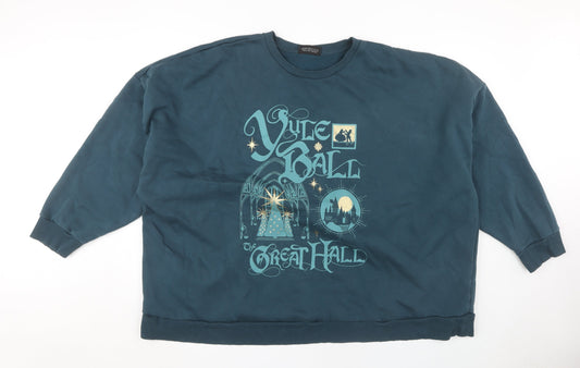 Harry Potter Unisex Blue 2XL Pullover Graphic Sweatshirt